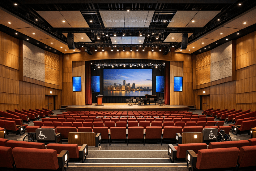 LetsTalkAVbyAlexis Series: Episode 6:Designing a Successful Auditorium: Where Acoustics, Technology and Intent Converge