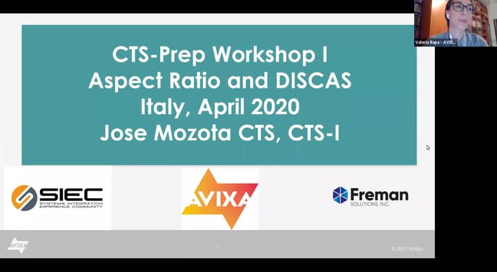 CTS Workshop Online in italiano - 1/4 - Aspect ratio e DISCAS