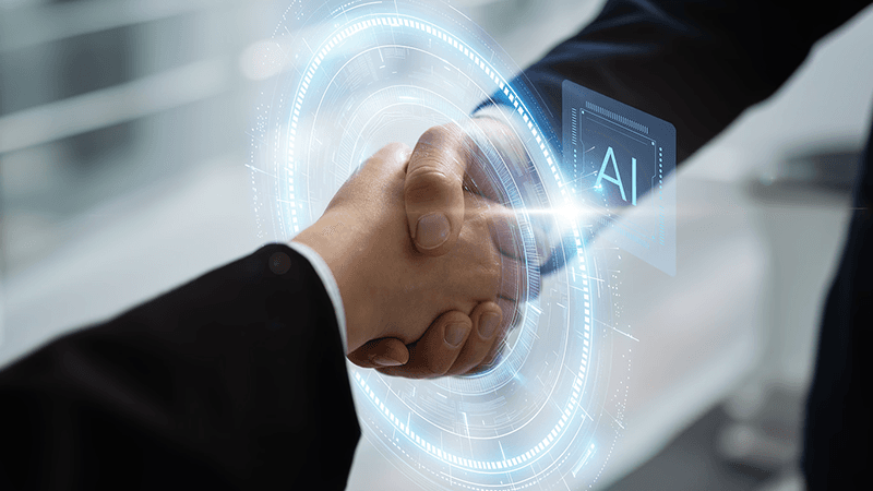 Two Hands connected via AI