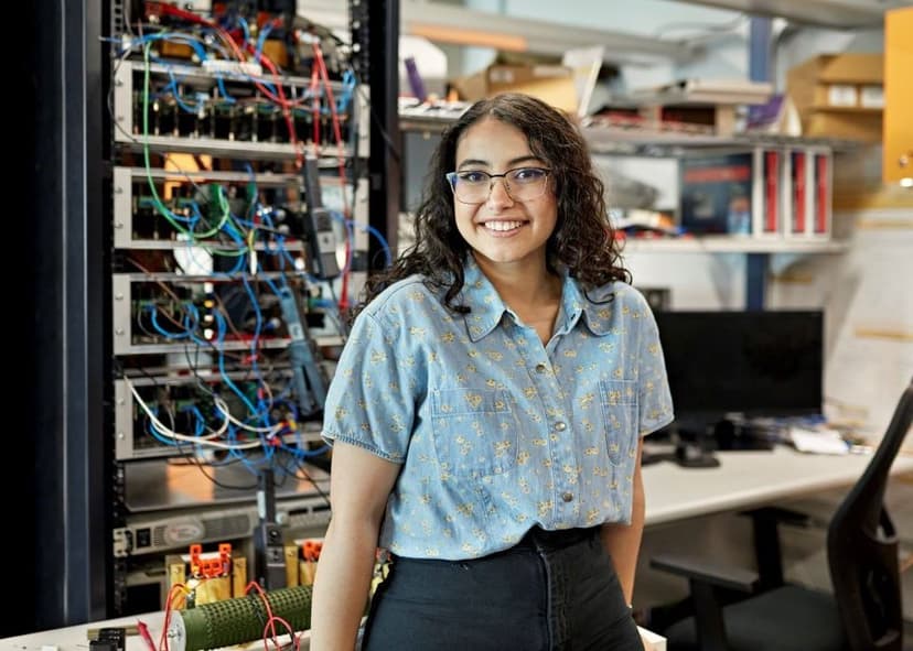 young woman working in tech