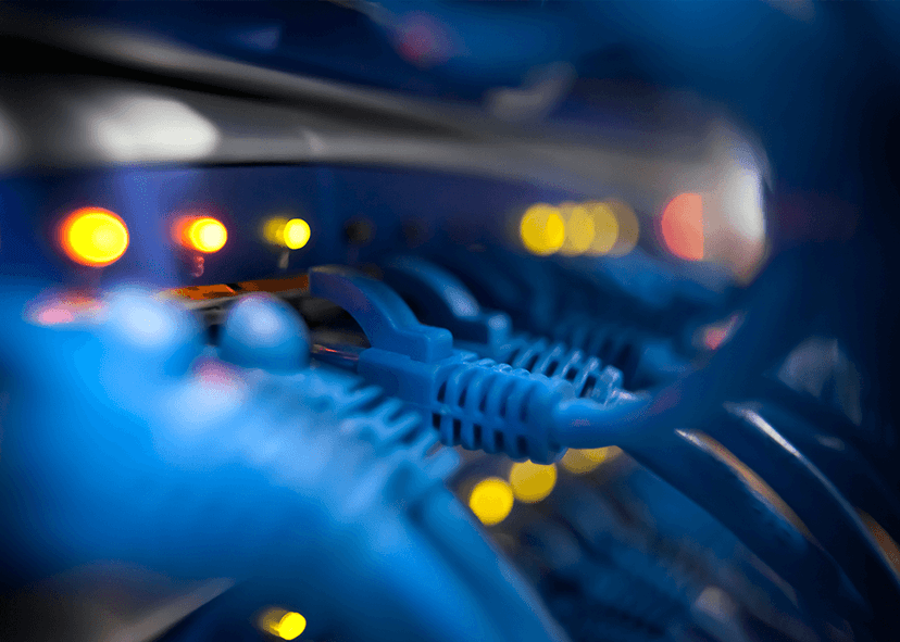 Closeup Of A Server Network Panel